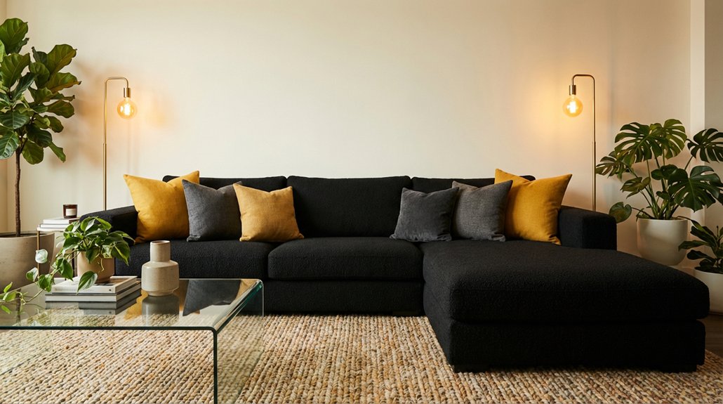 black couch styling tips